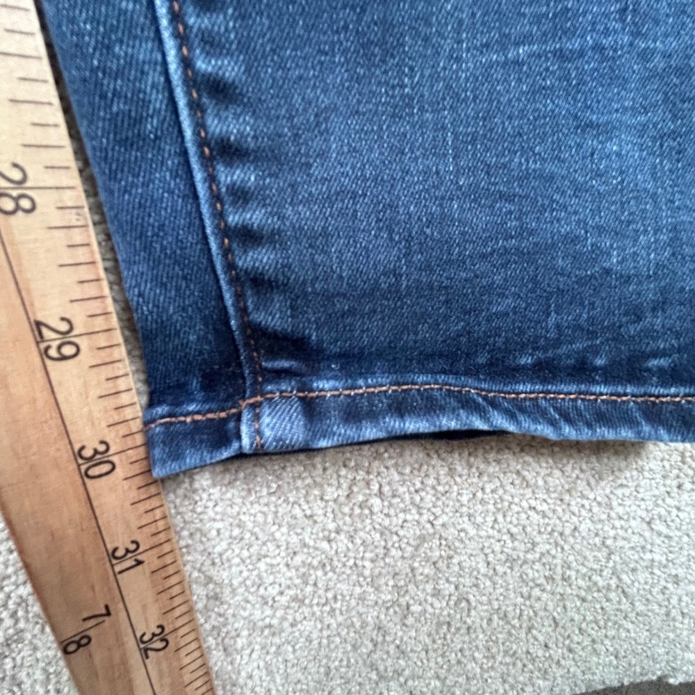 Lands' End Womens Mid Rise Pull On Skinny Jeans Jeggings Dark Wash Size 16 32 - Picture 2 of 9